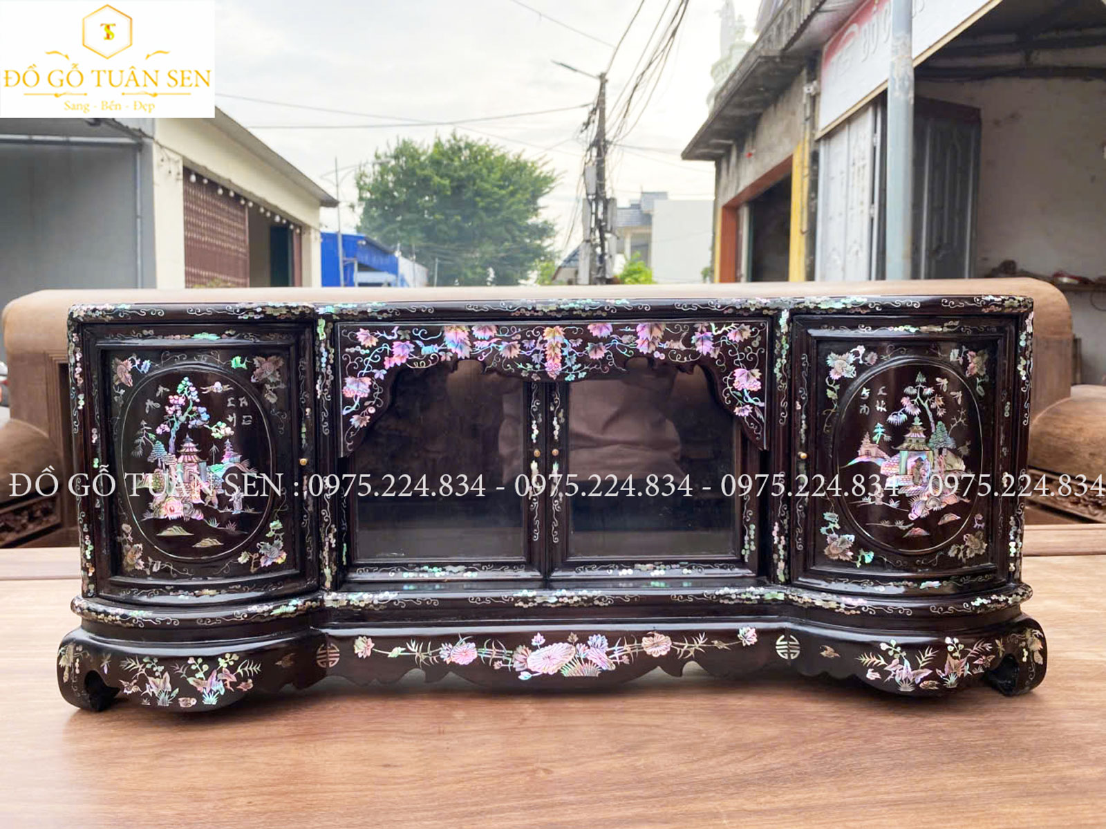 giới thiệu Tủ chè mini gỗ trắc khảm ốc HT1